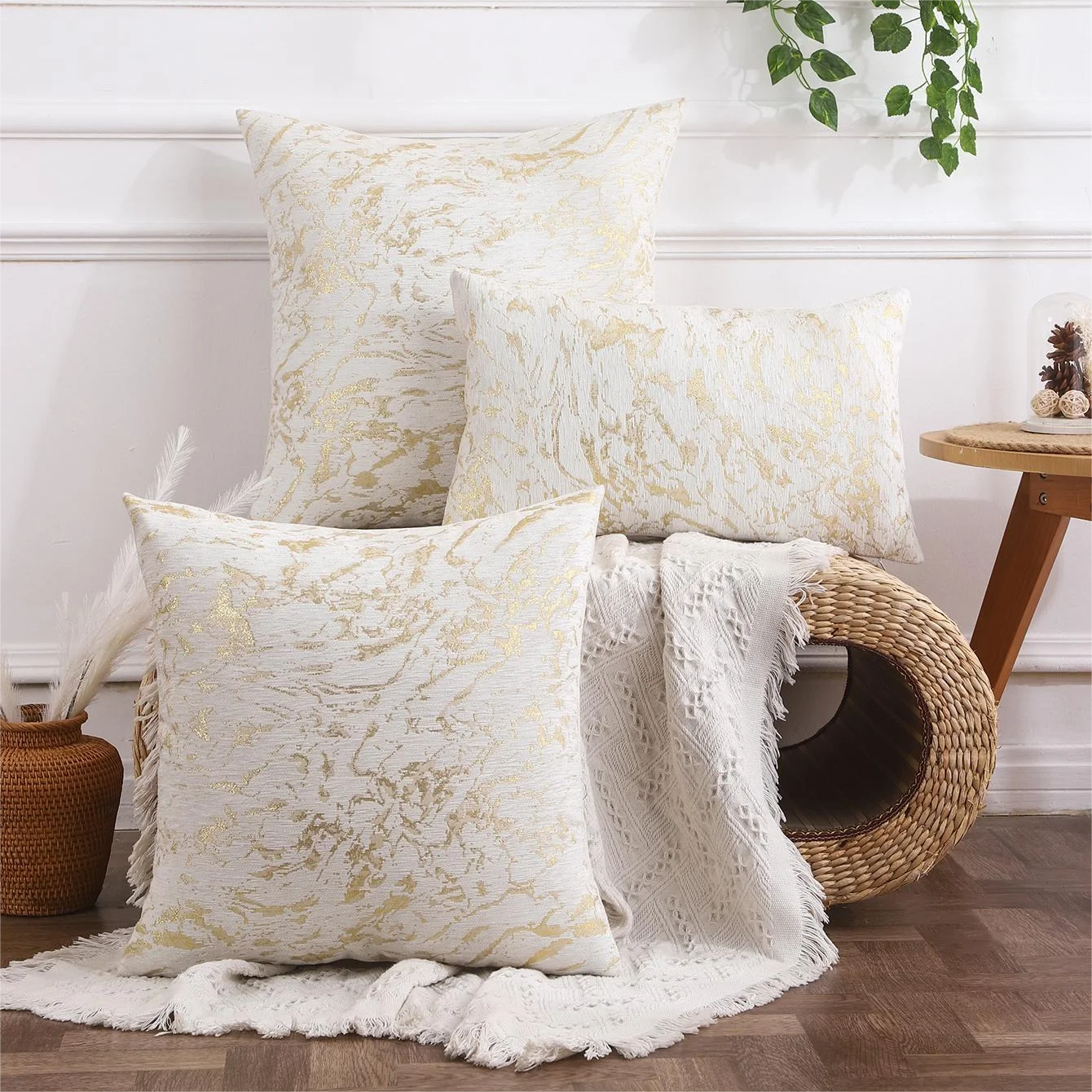Pillow Cover 20X20 - Chenille Kussenhoes Zacht Sierkussenhoezen Vierkant Luxe