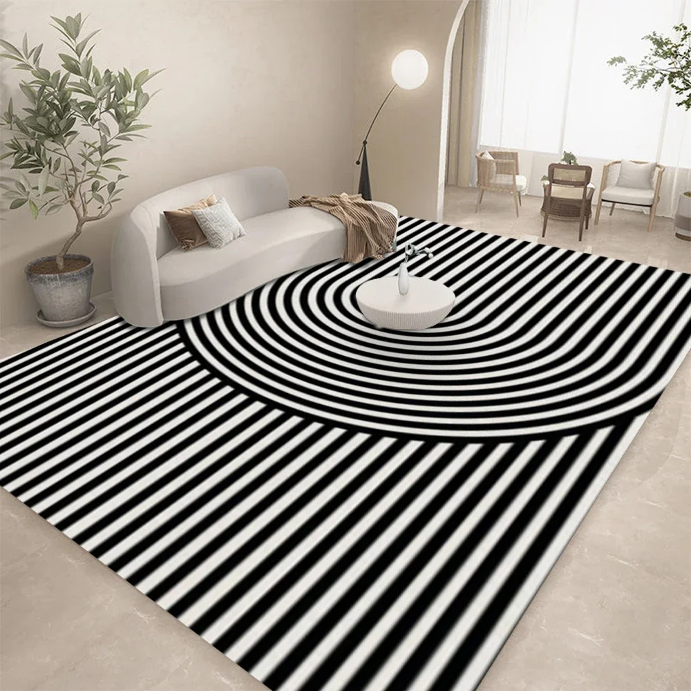 Home Lines Textiles - HD-zwart wit geometrische lijn abstracte kunst