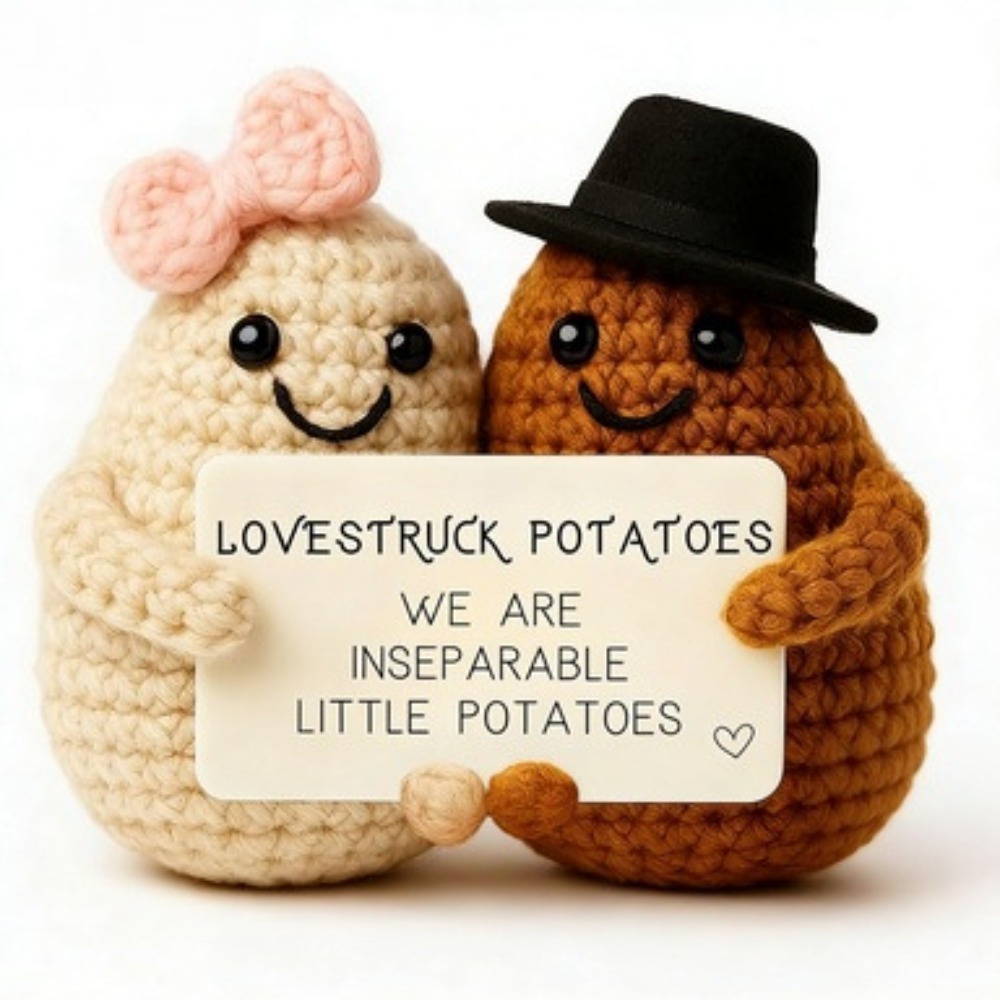 Home And Textiles Today - Leuke handgemaakte gehaakte positieve Franse aardappelpaar