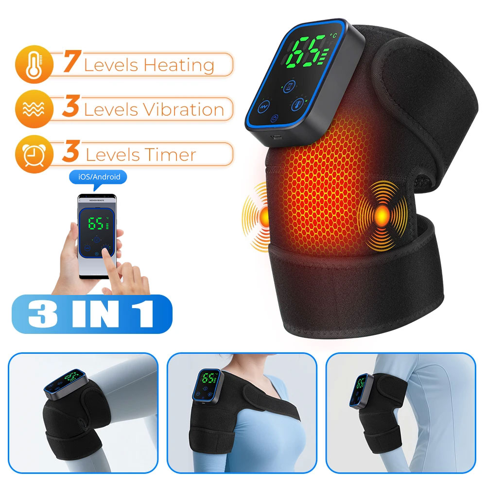 Heated Pad Electric - 3-IN-1 Knie Massager APP Controle Grafeen
