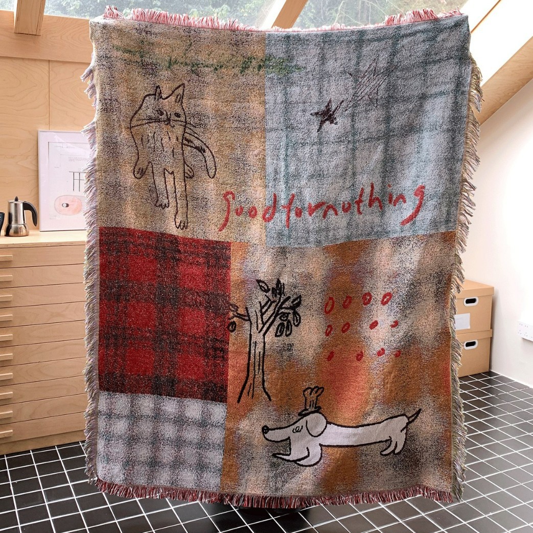 Home Textiles City - Textiel Stad Midden Oude Plaid Hond